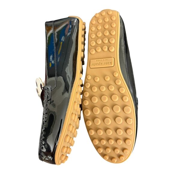 Kate Spade New York Deck Driving Loafers Size 5 Black Patent Leather Polka Dots - Picture 8 of 9